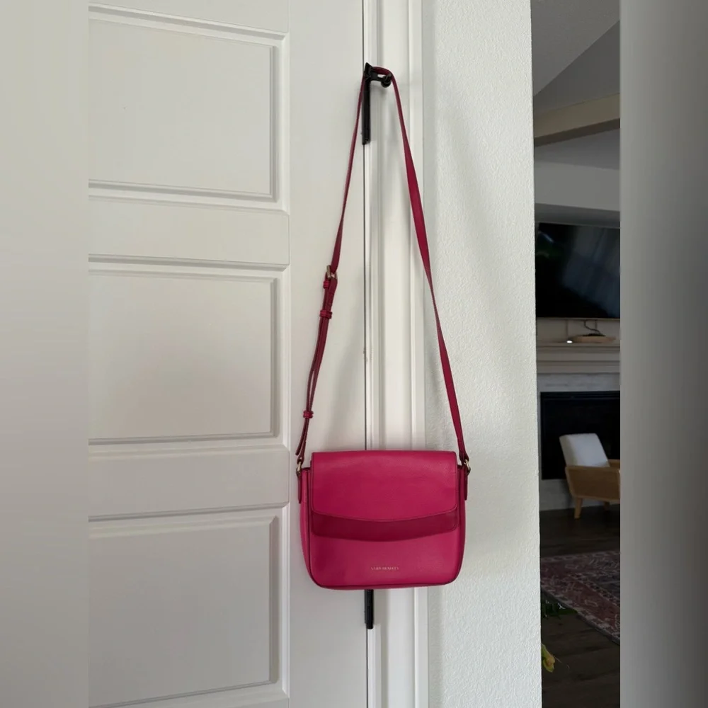 VERA BRADLEY leather Twice as Nice Crossbody Bag Purse - ROUGE PINK - Picture 3 of 15